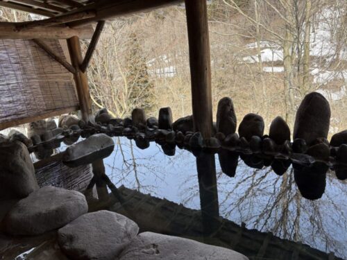 小安峡を望む絶景の露天風呂